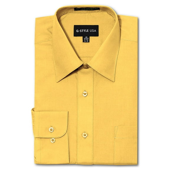 Mens boys Shirt dress oxford long sleeve  small 14 32 medium 15 32  yellow NEW